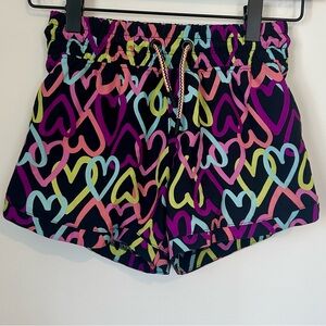Kids' Multicolor Heart Patterned Active Shorts - Girls 7/8